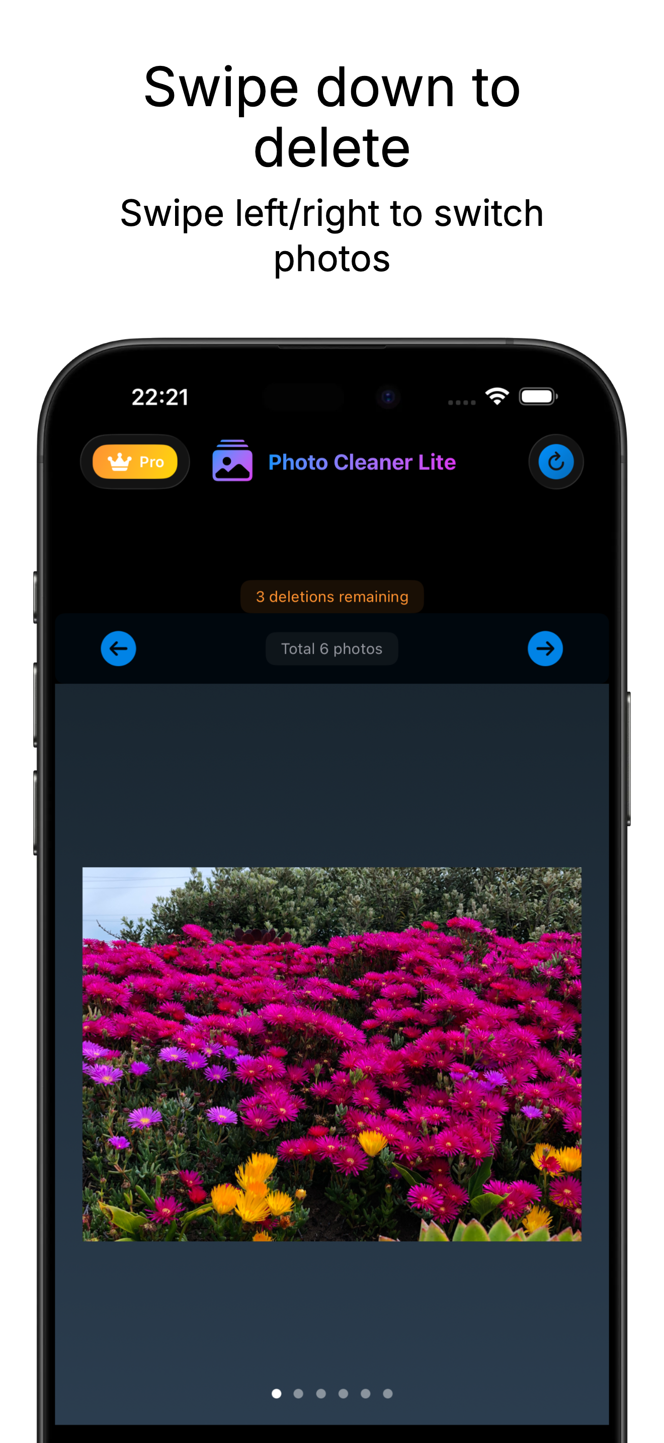 Photo Cleaner Lite main photo browsing screen